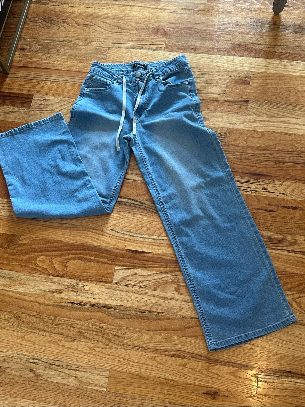 d. jeans Light Blue Straight Jeans with Drawstring